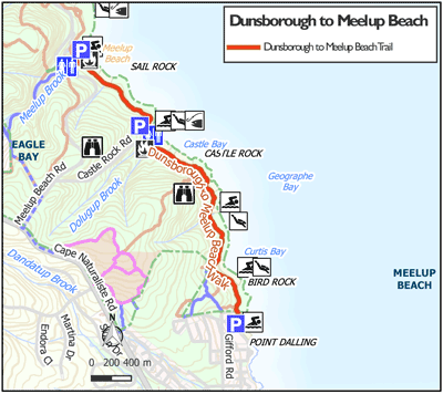 Dunsborough to Meelup Beach Trail Map