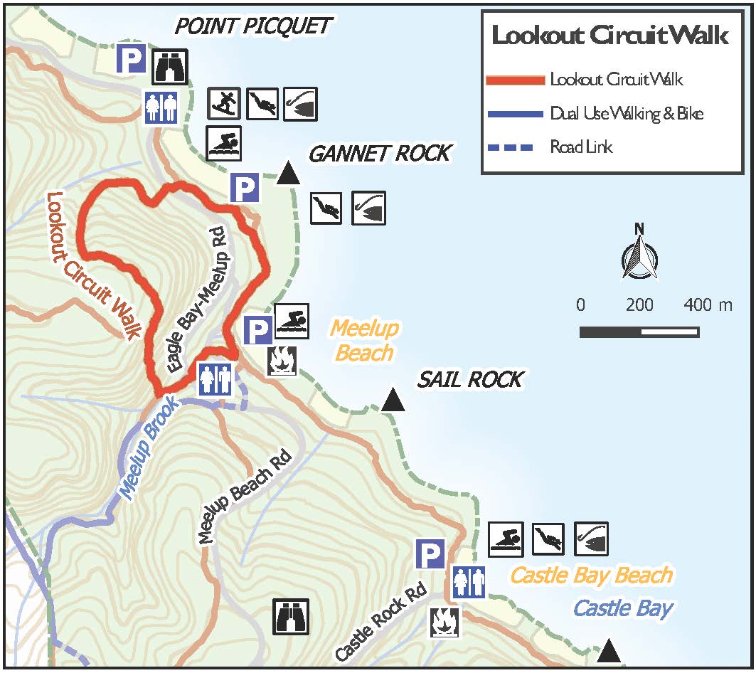 Map of Lookout Circuit Meelup Regional Park